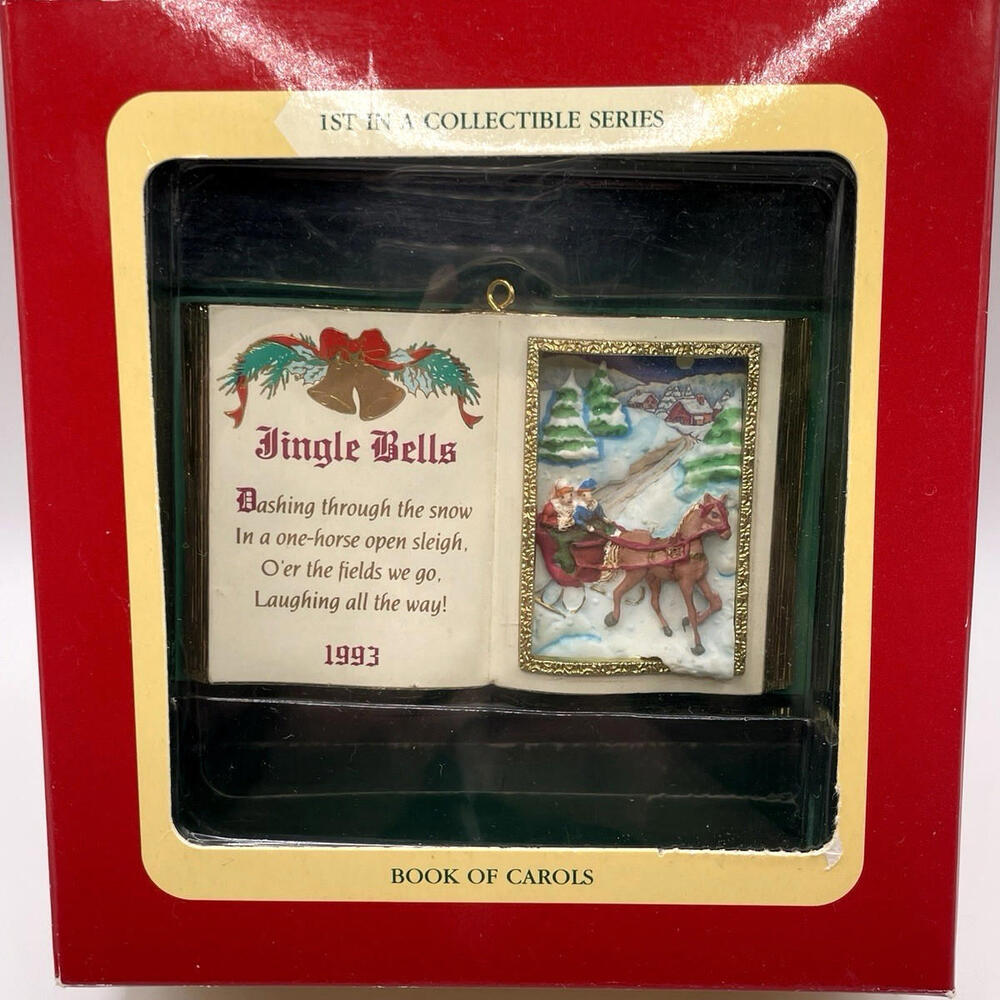 Jingle Bells Book‎ of Carols Christmas Ornament Carlton Cards Heirloom 1993 VTG